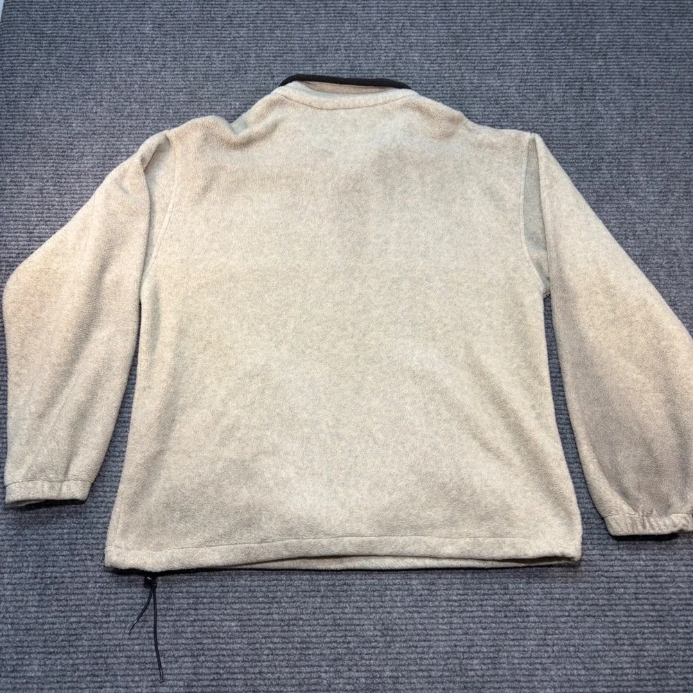 Tri-Mountain Mens Tyson Foods Fleece Quarter Zip Pullover Oatmeal Tan Medium